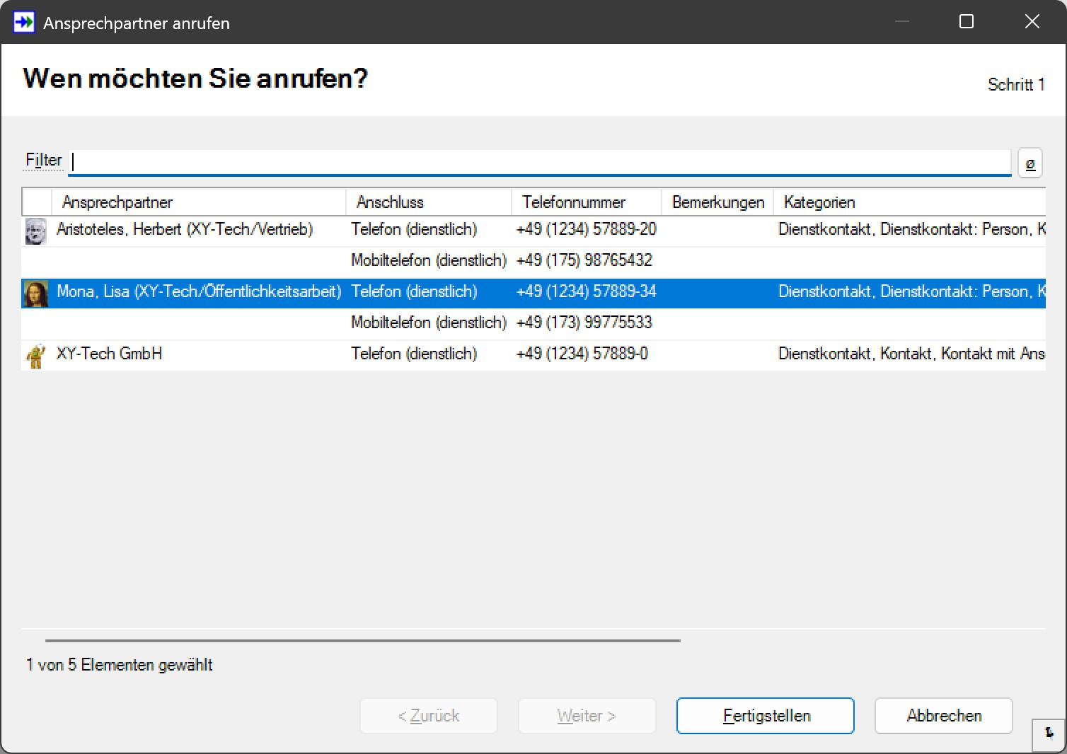 SF Ordnerplan Aktivität - Zurückrufen
