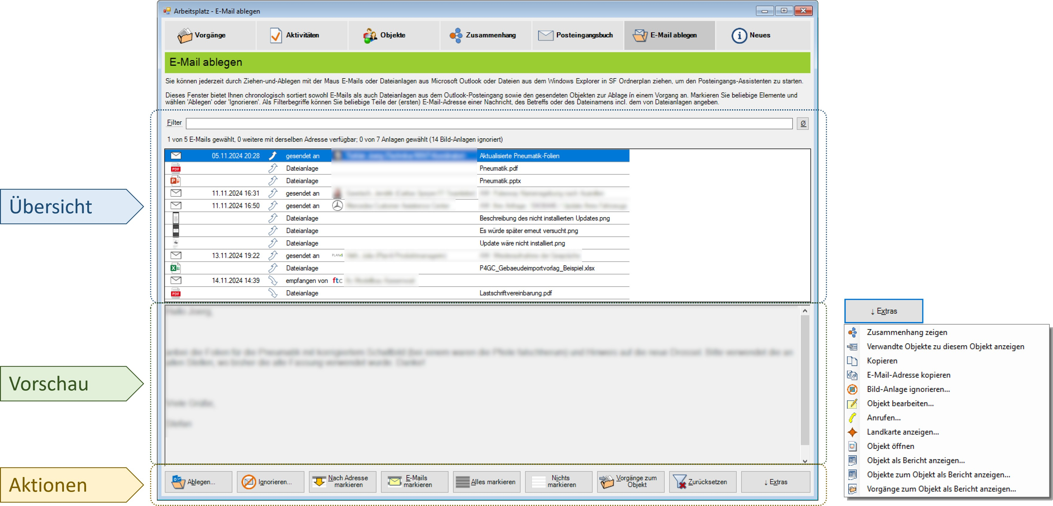 SF Ordnerplan E-Mail ablegen