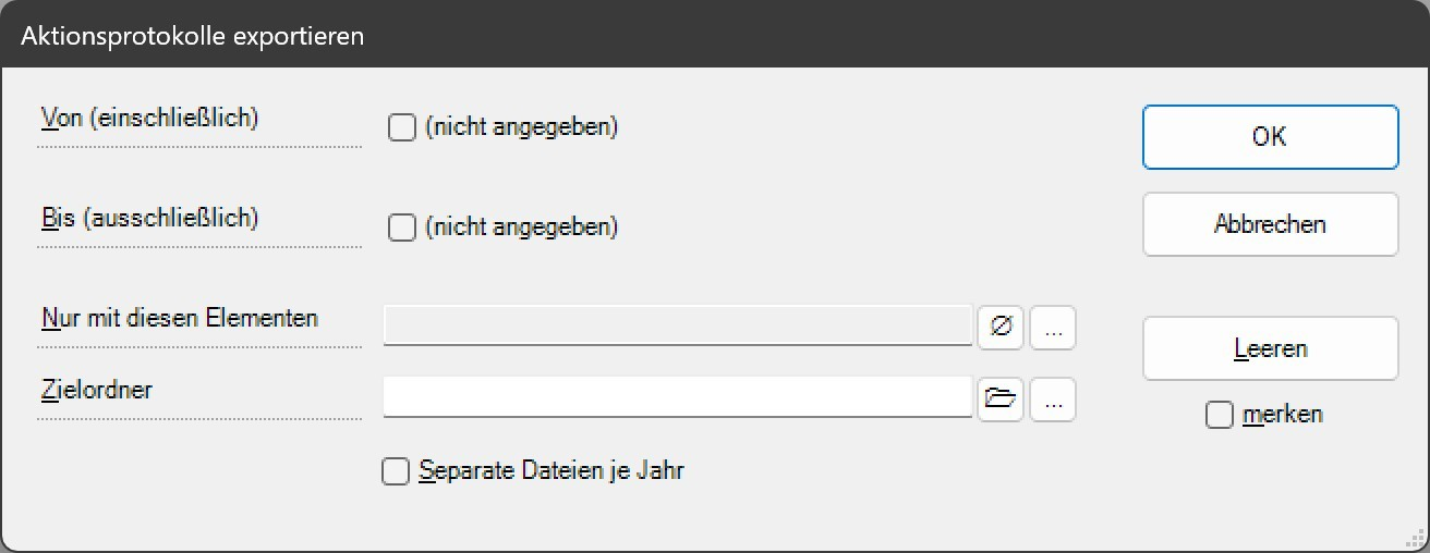 SF Serververwaltung Aktions-Export